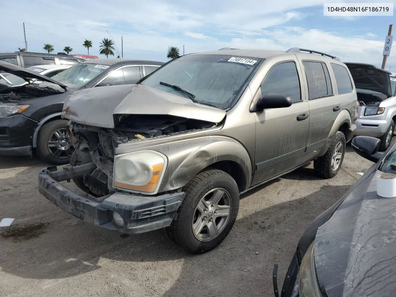 2006 Dodge Durango Slt VIN: 1D4HD48N16F186719 Lot: 74917154