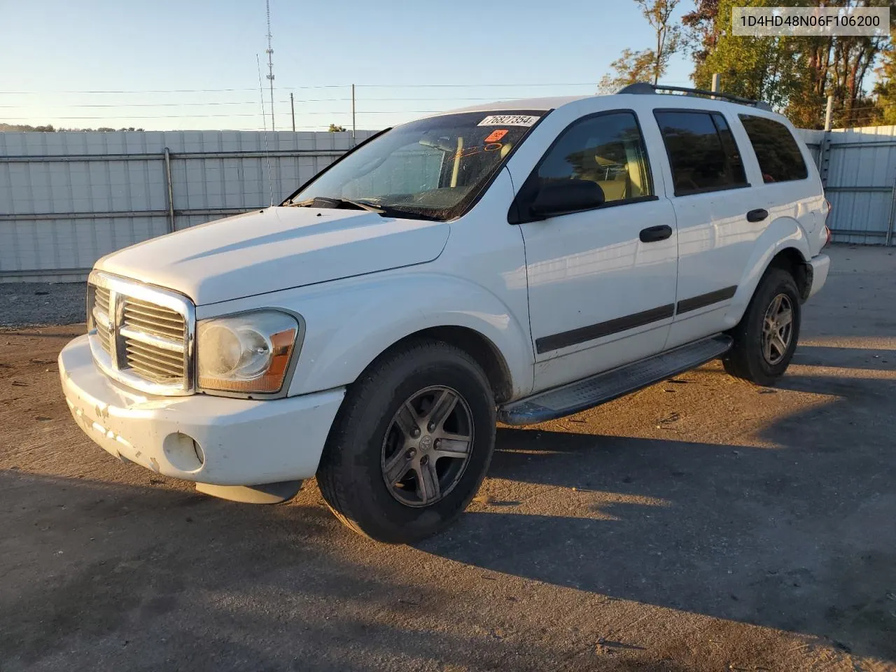 2006 Dodge Durango Slt VIN: 1D4HD48N06F106200 Lot: 76827354