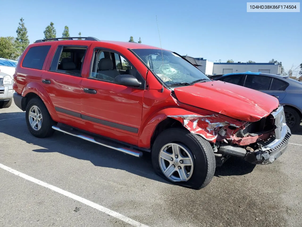 2006 Dodge Durango Sxt VIN: 1D4HD38K86F174504 Lot: 80253834