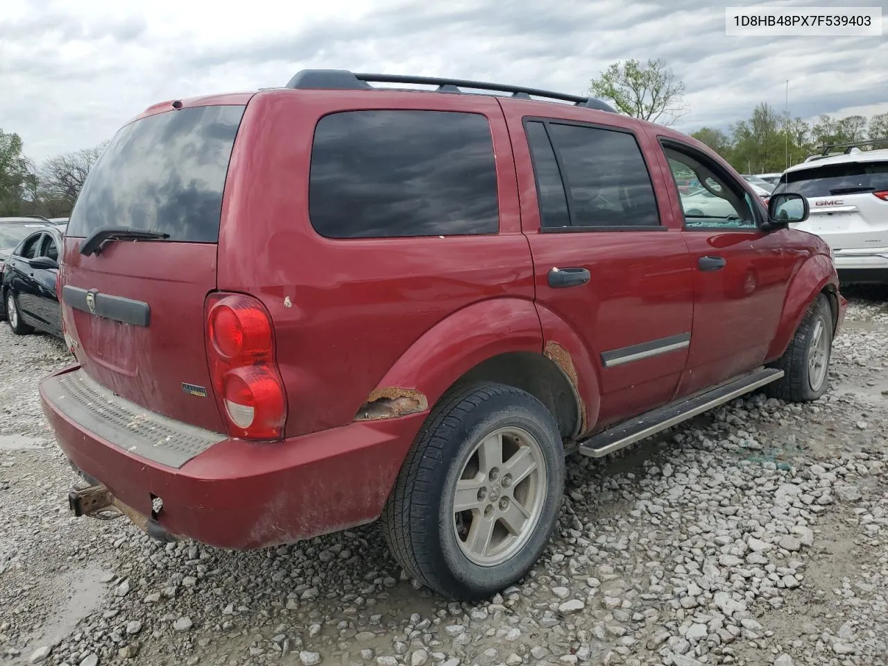 2007 Dodge Durango Slt VIN: 1D8HB48PX7F539403 Lot: 67785324