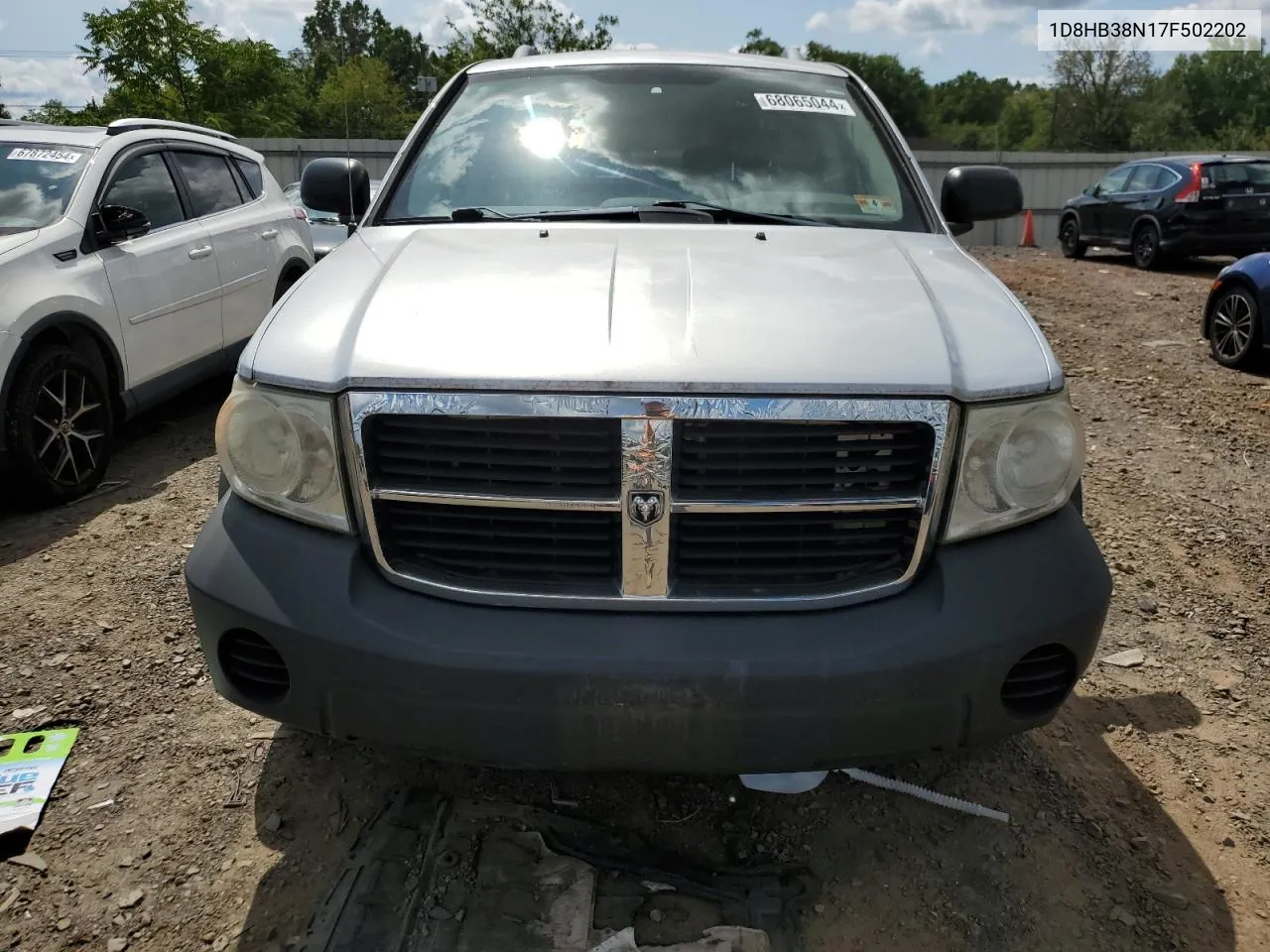 2007 Dodge Durango Sxt VIN: 1D8HB38N17F502202 Lot: 68065044