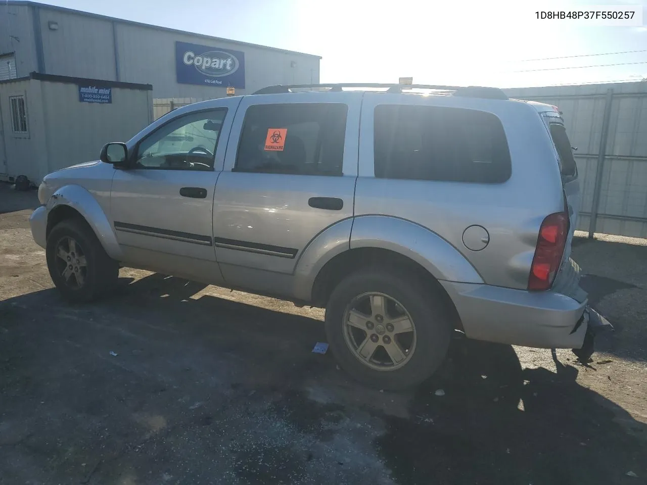 2007 Dodge Durango Slt VIN: 1D8HB48P37F550257 Lot: 77560624