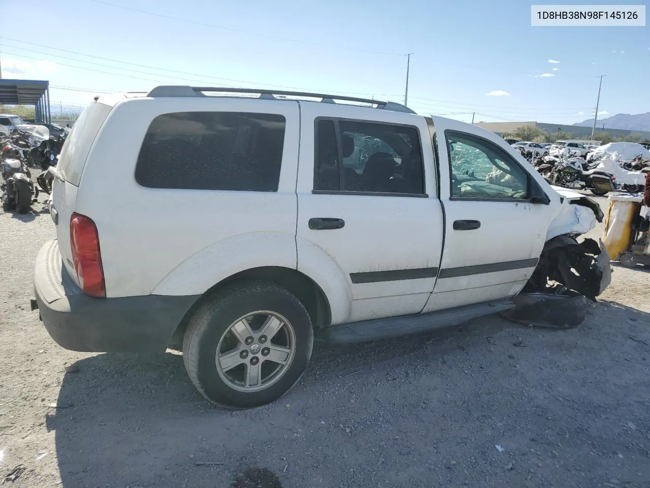 2008 Dodge Durango Sxt VIN: 1D8HB38N98F145126 Lot: 62556464