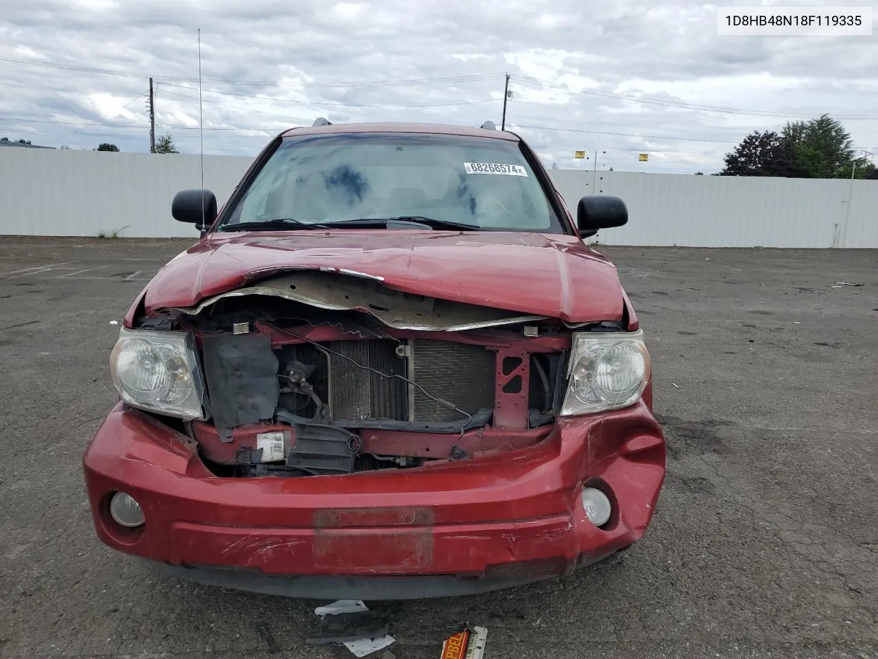 2008 Dodge Durango Slt VIN: 1D8HB48N18F119335 Lot: 68268574