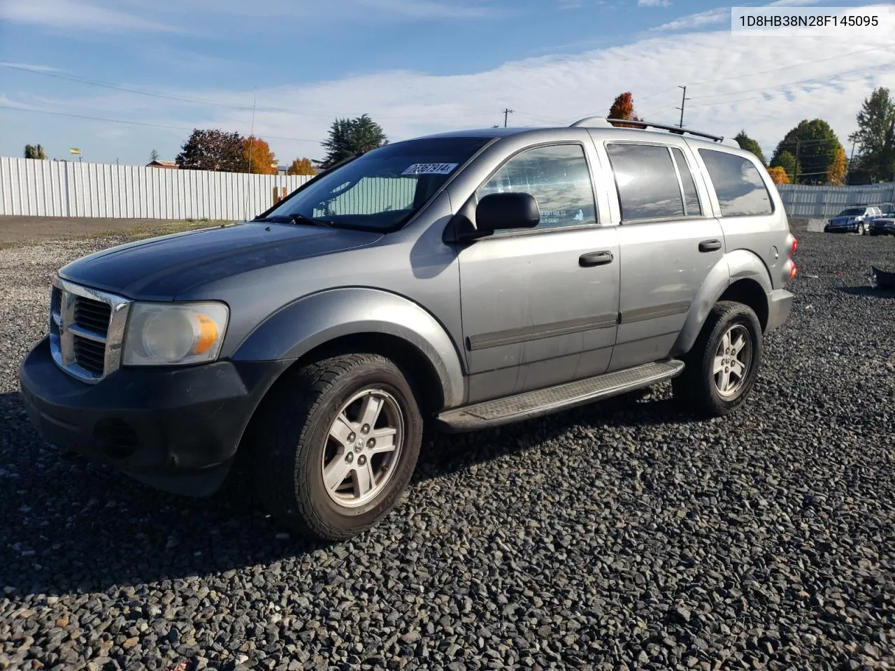 2008 Dodge Durango Sxt VIN: 1D8HB38N28F145095 Lot: 76367914