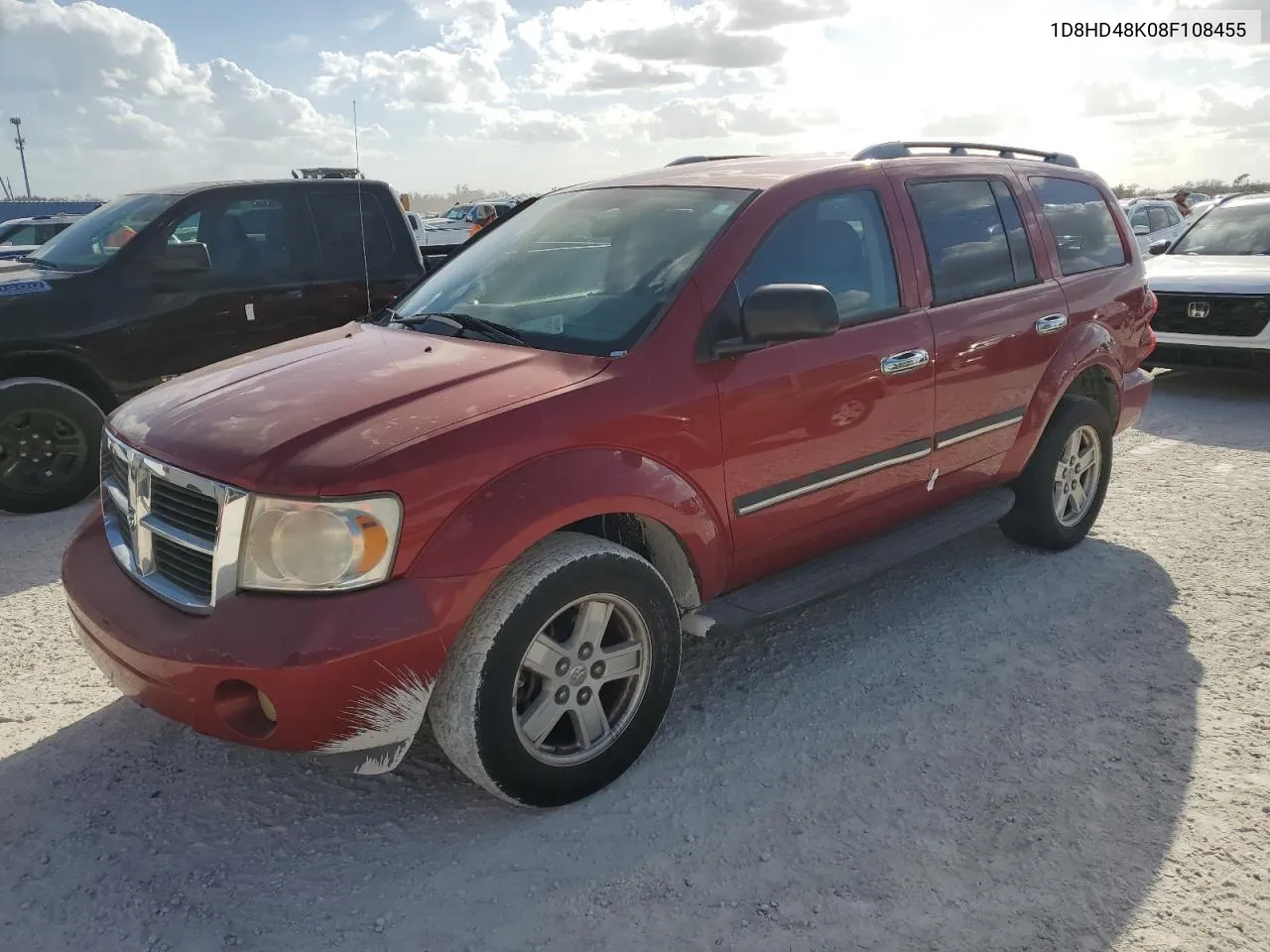 2008 Dodge Durango Slt VIN: 1D8HD48K08F108455 Lot: 77371614