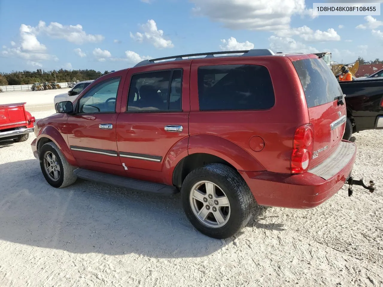 2008 Dodge Durango Slt VIN: 1D8HD48K08F108455 Lot: 77371614