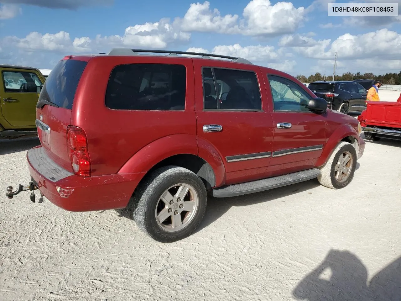 2008 Dodge Durango Slt VIN: 1D8HD48K08F108455 Lot: 77371614