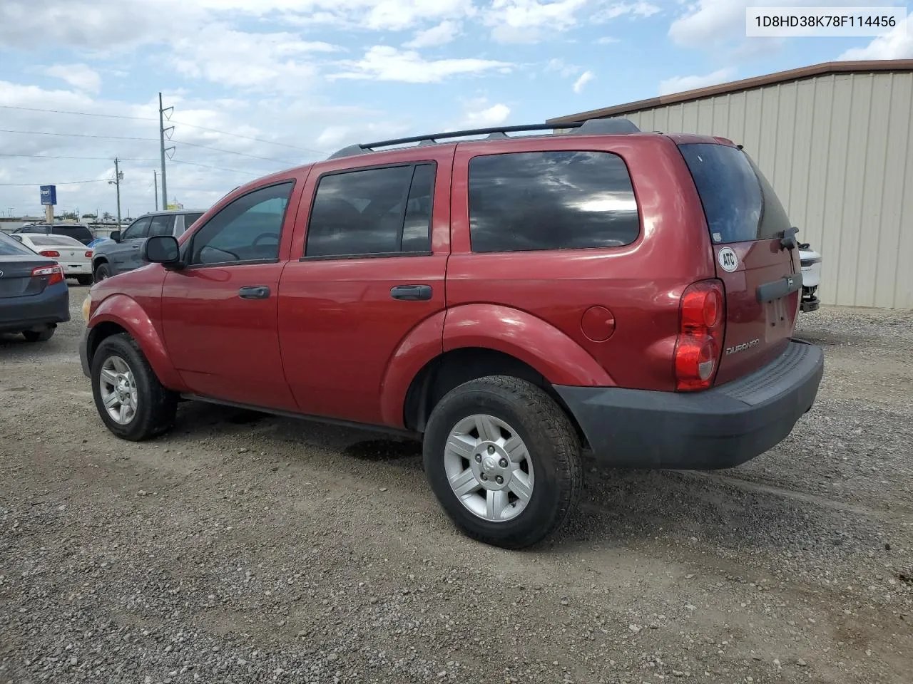 2008 Dodge Durango Sxt VIN: 1D8HD38K78F114456 Lot: 78604234