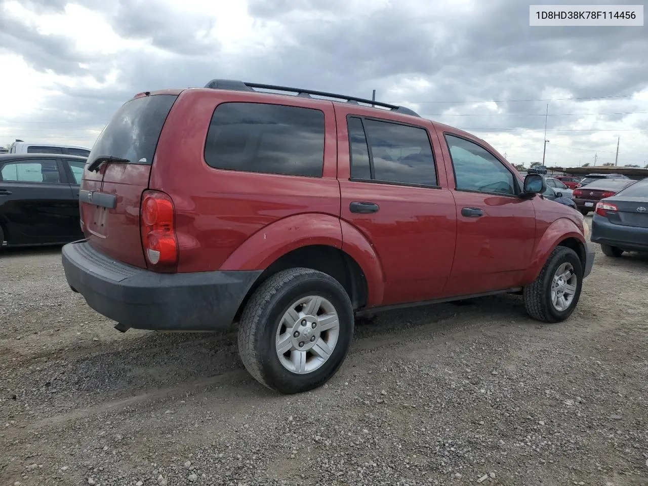 2008 Dodge Durango Sxt VIN: 1D8HD38K78F114456 Lot: 78604234