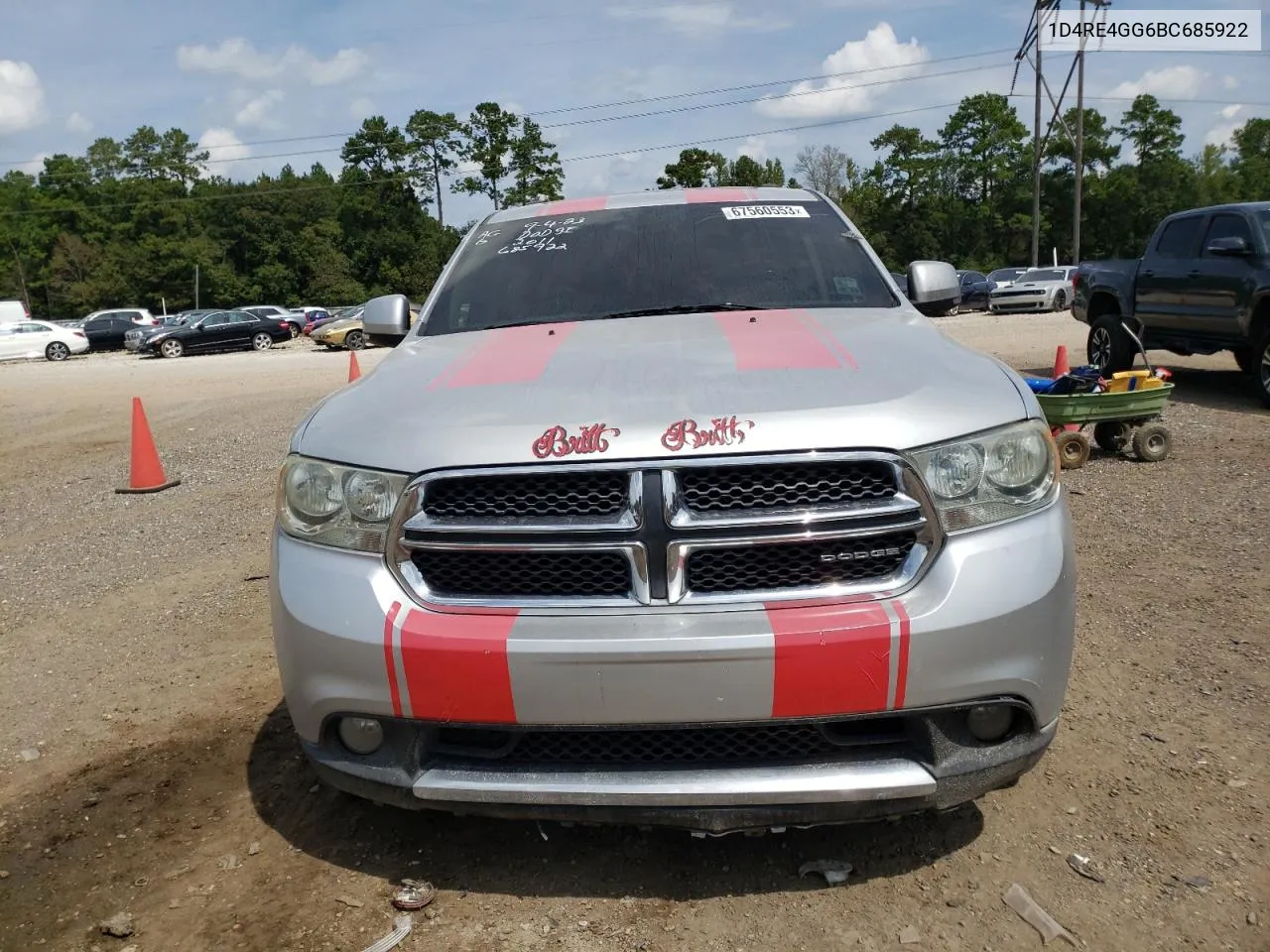 2011 Dodge Durango Crew VIN: 1D4RE4GG6BC685922 Lot: 61490774