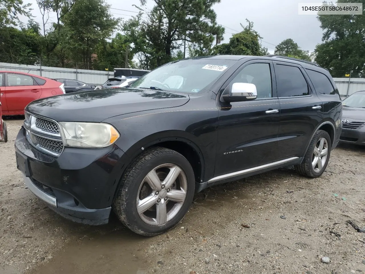 2011 Dodge Durango Citadel VIN: 1D4SE5GT5BC648672 Lot: 71831714