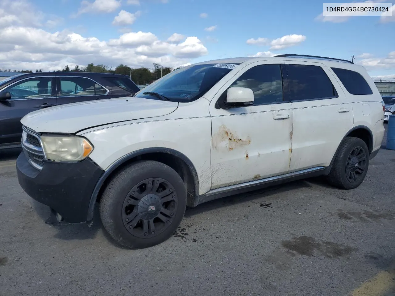 2011 Dodge Durango Crew VIN: 1D4RD4GG4BC730424 Lot: 76086334