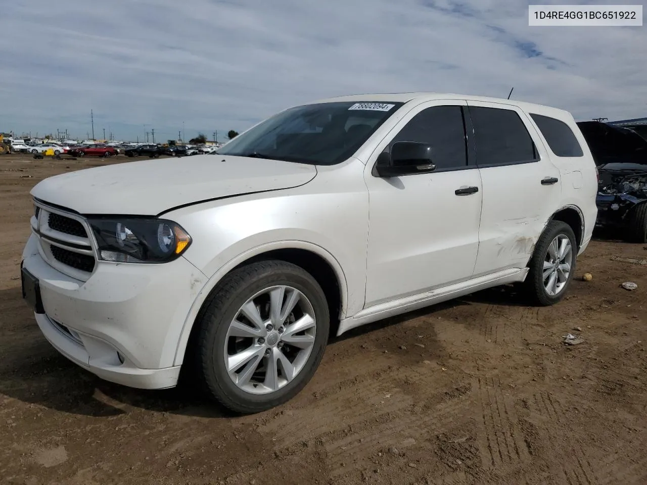 2011 Dodge Durango Crew VIN: 1D4RE4GG1BC651922 Lot: 78802094