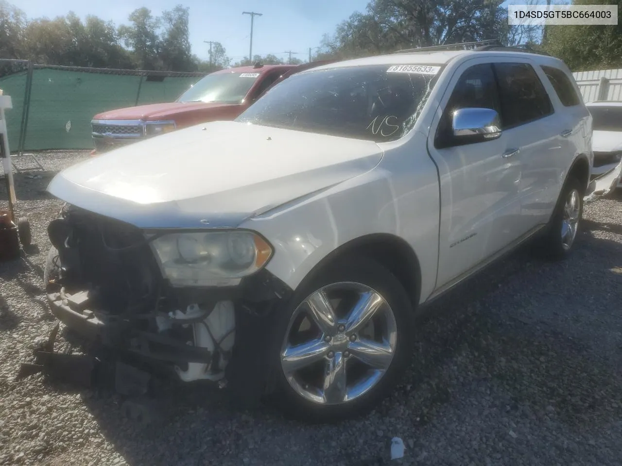 2011 Dodge Durango Citadel VIN: 1D4SD5GT5BC664003 Lot: 81655633