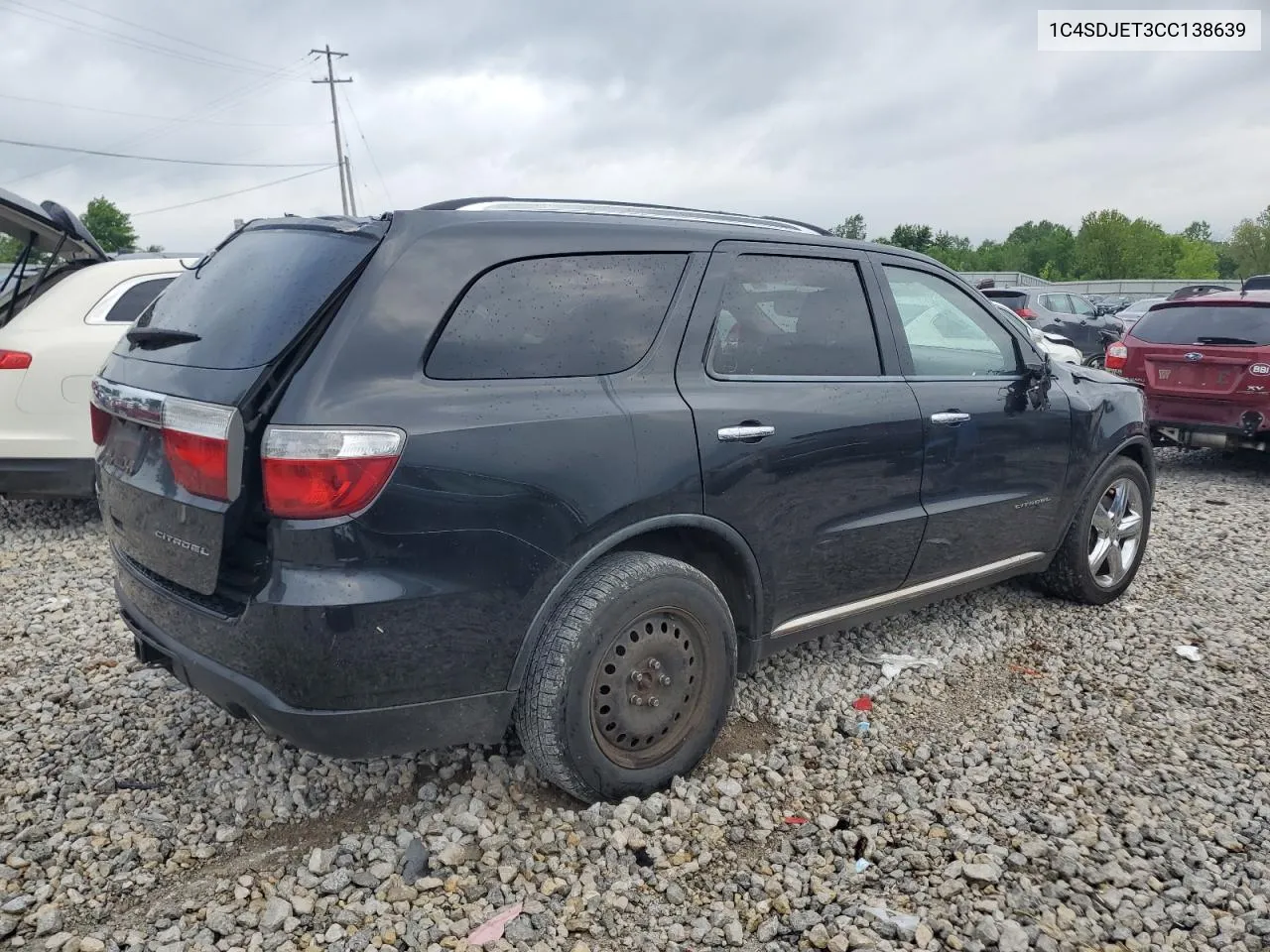 2012 Dodge Durango Citadel VIN: 1C4SDJET3CC138639 Lot: 56766394