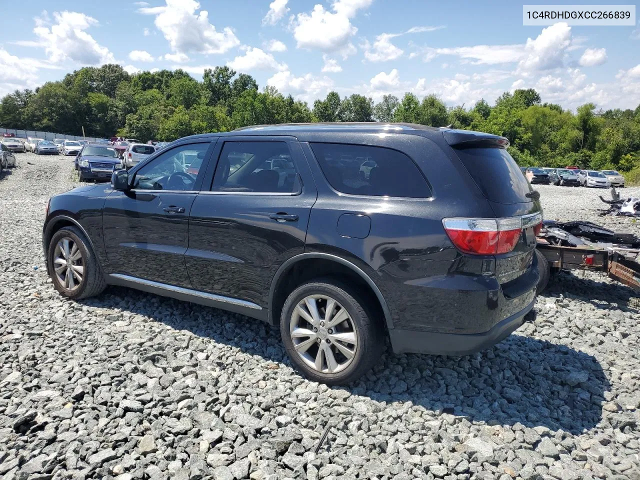 2012 Dodge Durango Crew VIN: 1C4RDHDGXCC266839 Lot: 62277053