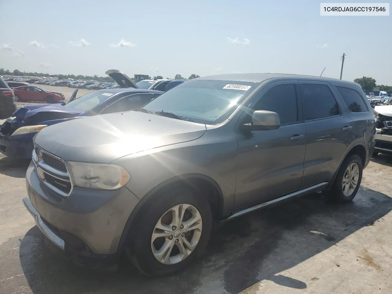 2012 Dodge Durango Sxt VIN: 1C4RDJAG6CC197546 Lot: 62900884