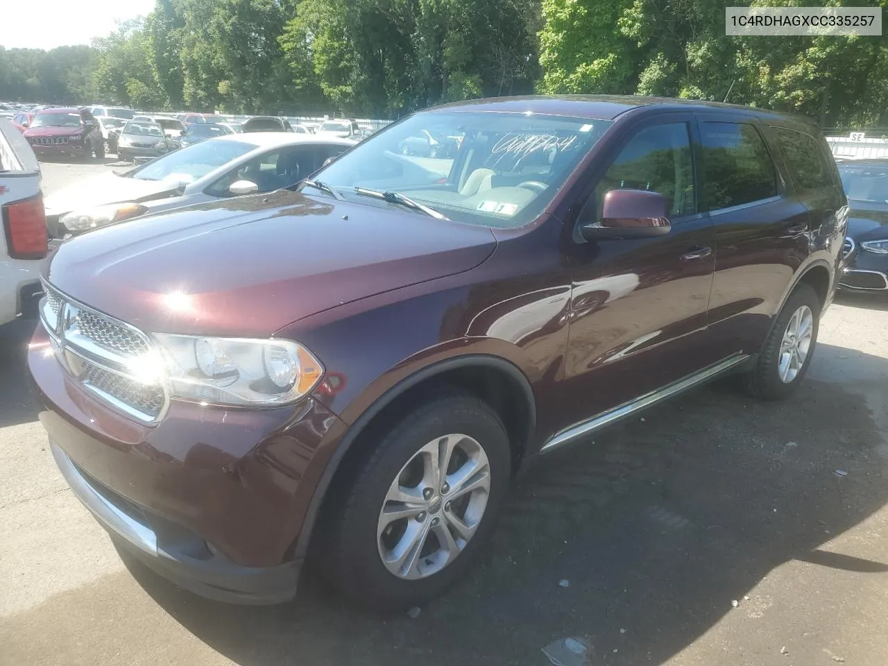 2012 Dodge Durango Sxt VIN: 1C4RDHAGXCC335257 Lot: 66901824