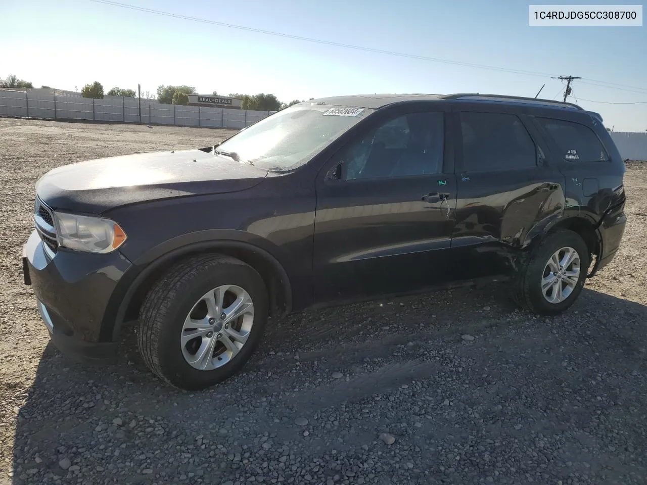 2012 Dodge Durango Crew VIN: 1C4RDJDG5CC308700 Lot: 68563604