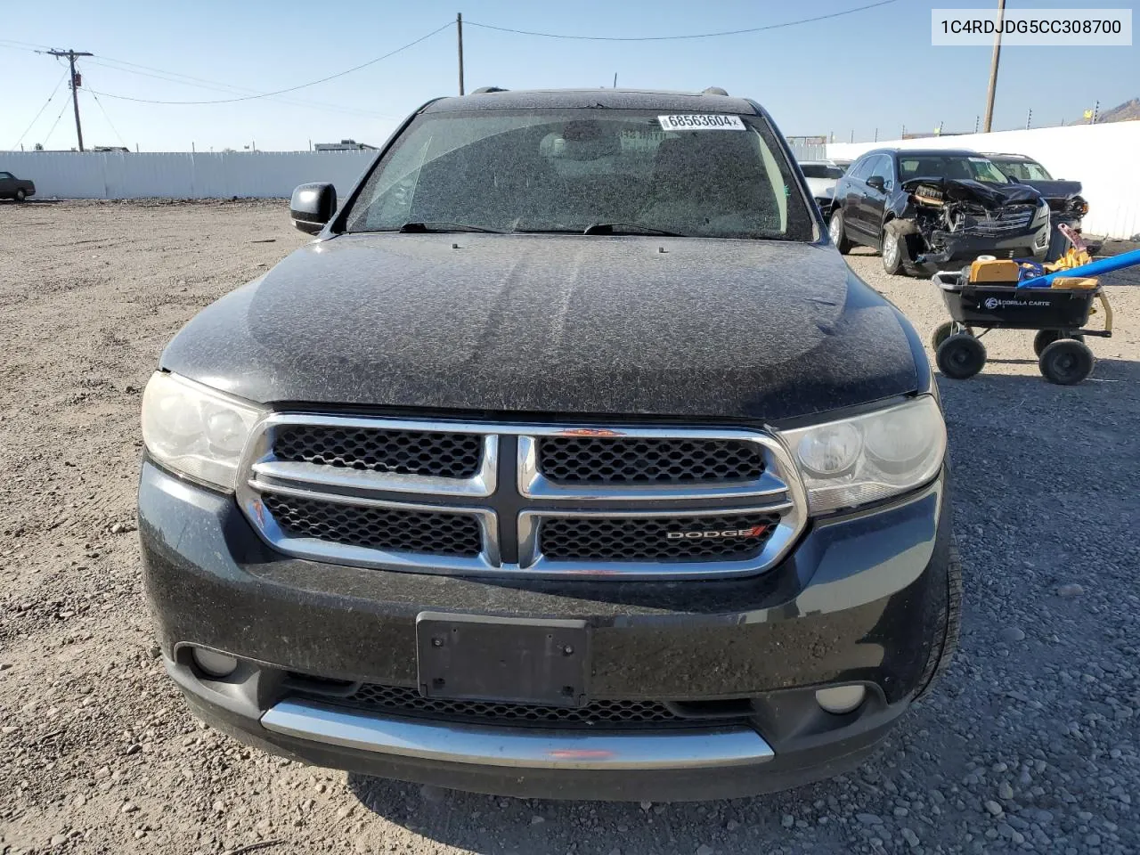 2012 Dodge Durango Crew VIN: 1C4RDJDG5CC308700 Lot: 68563604