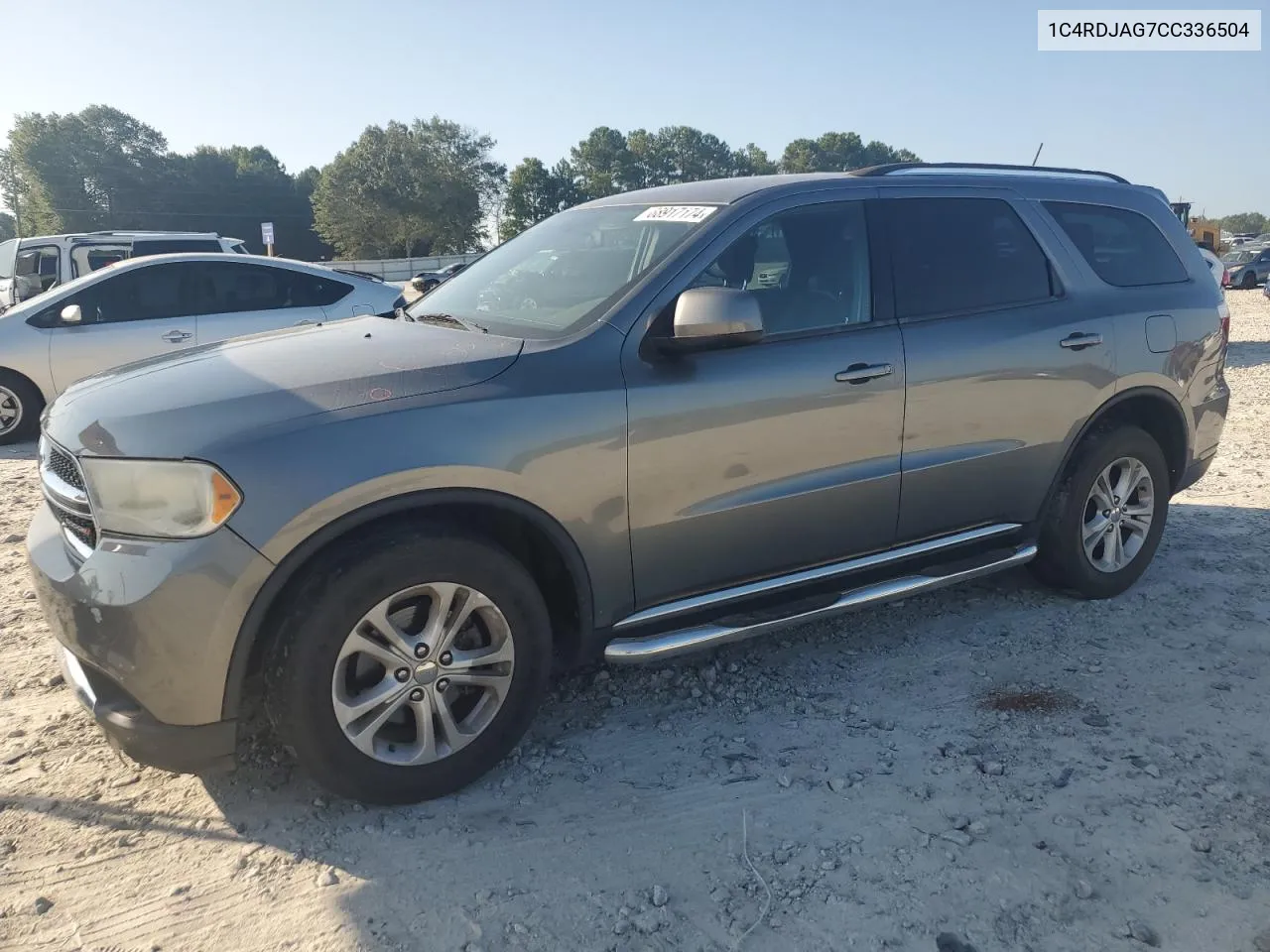 2012 Dodge Durango Sxt VIN: 1C4RDJAG7CC336504 Lot: 68917174