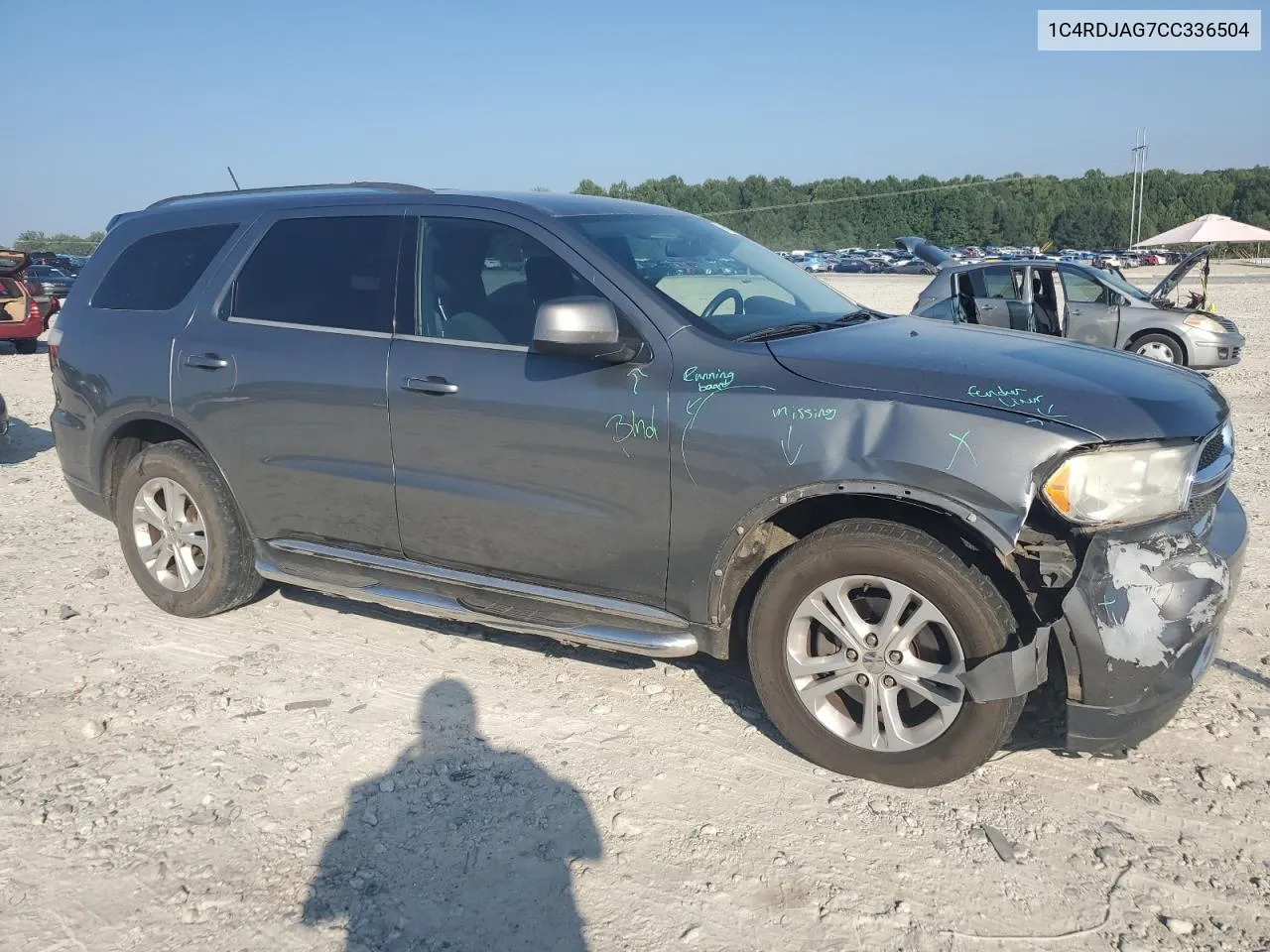 2012 Dodge Durango Sxt VIN: 1C4RDJAG7CC336504 Lot: 68917174