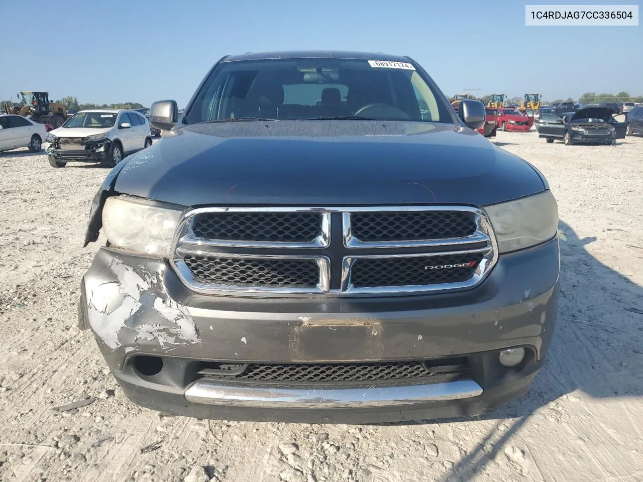 2012 Dodge Durango Sxt VIN: 1C4RDJAG7CC336504 Lot: 68917174