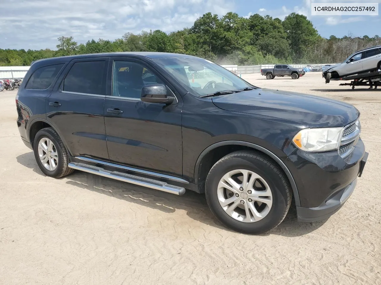 2012 Dodge Durango Sxt VIN: 1C4RDHAG2CC257492 Lot: 69722774