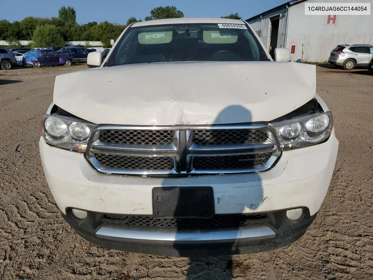 2012 Dodge Durango Sxt VIN: 1C4RDJAG6CC144054 Lot: 69834594