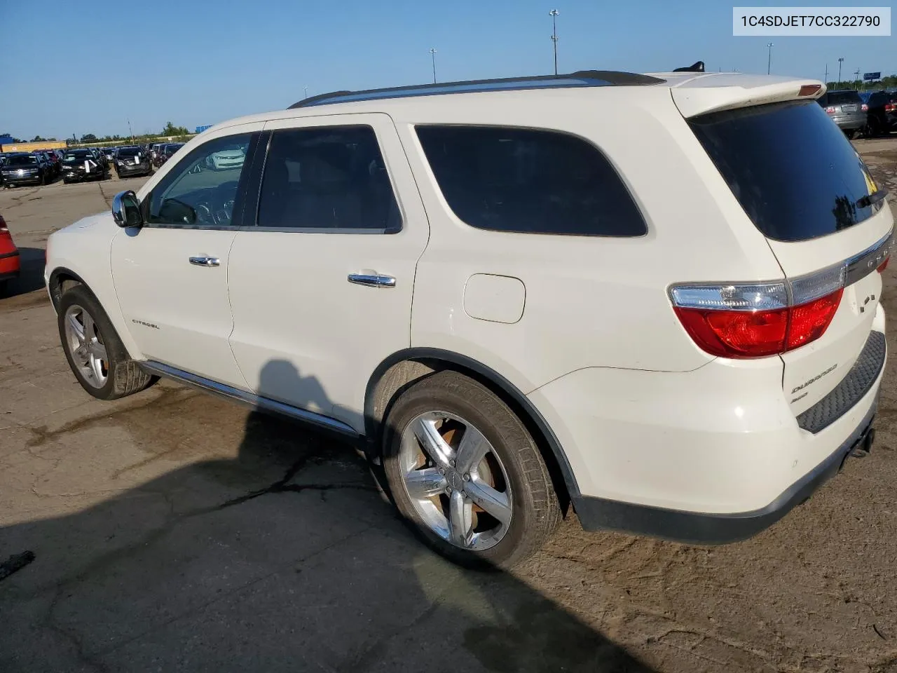 2012 Dodge Durango Citadel VIN: 1C4SDJET7CC322790 Lot: 70347404