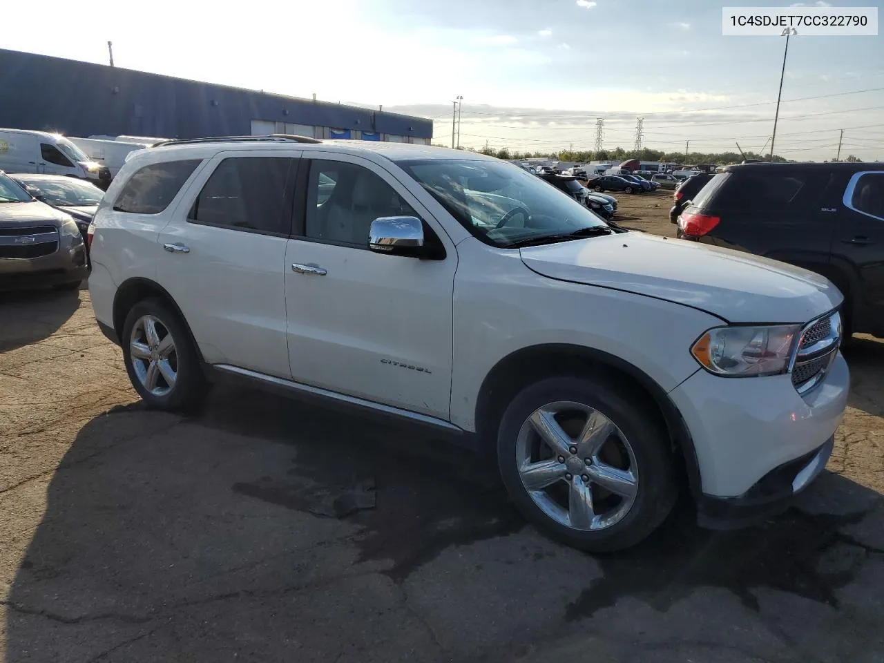 2012 Dodge Durango Citadel VIN: 1C4SDJET7CC322790 Lot: 70347404