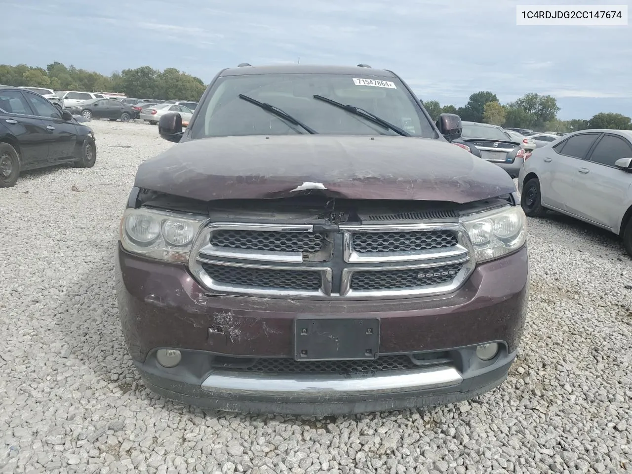 2012 Dodge Durango Crew VIN: 1C4RDJDG2CC147674 Lot: 71547864