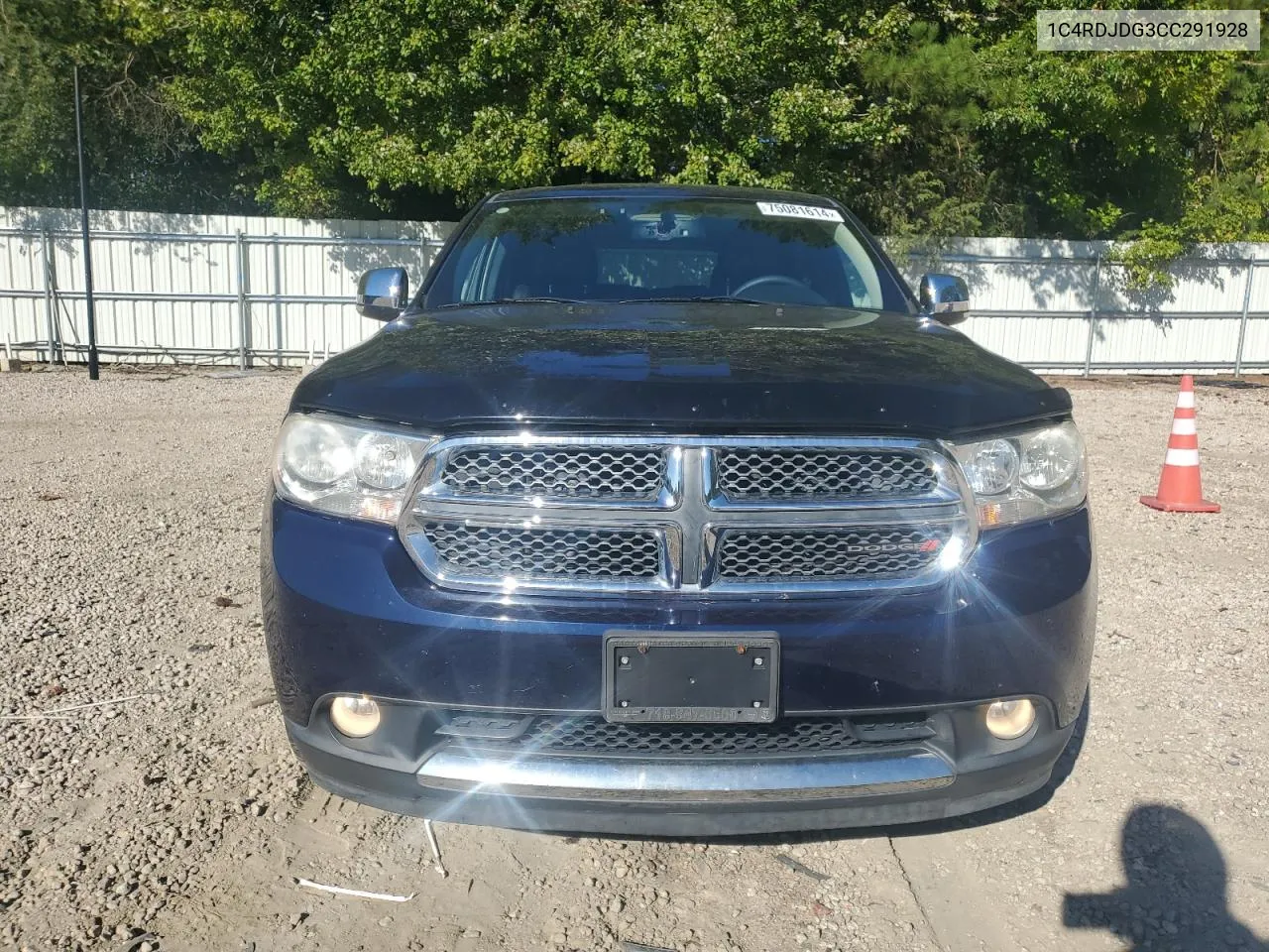 2012 Dodge Durango Crew VIN: 1C4RDJDG3CC291928 Lot: 75081614