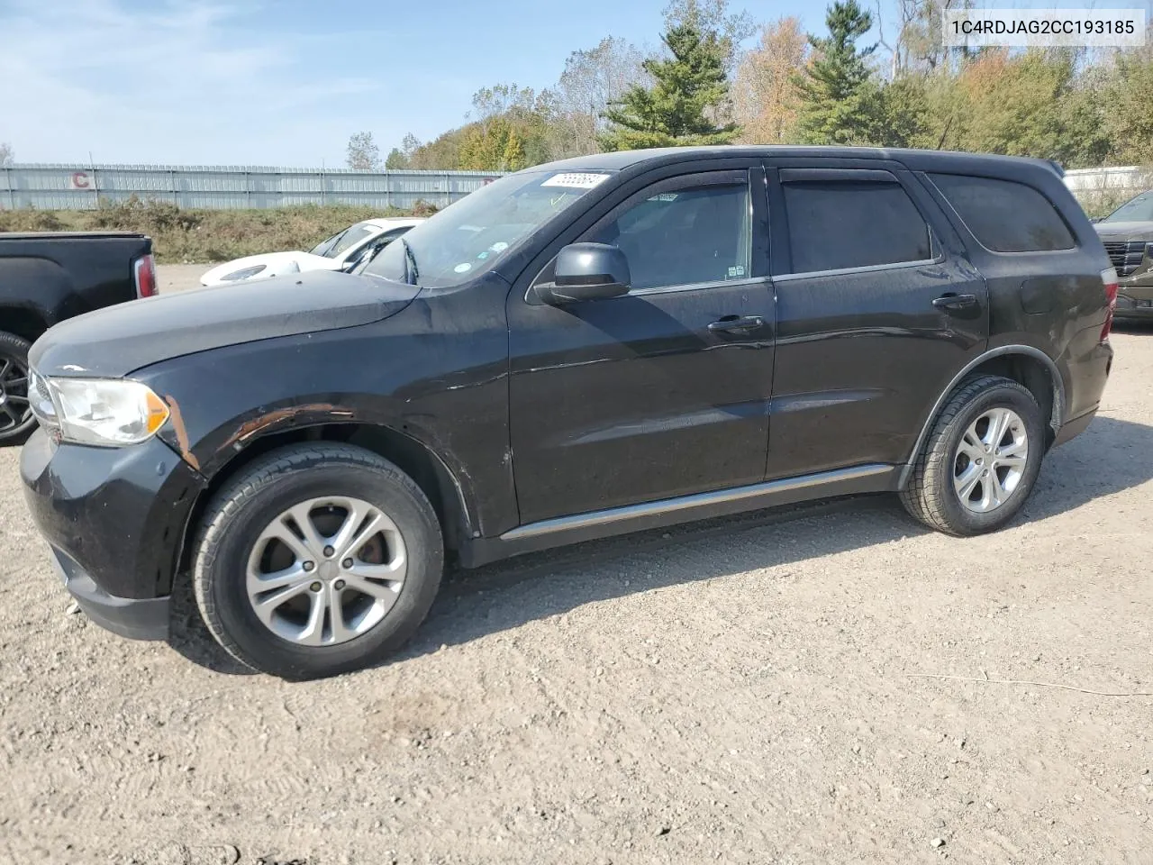 2012 Dodge Durango Sxt VIN: 1C4RDJAG2CC193185 Lot: 75553684