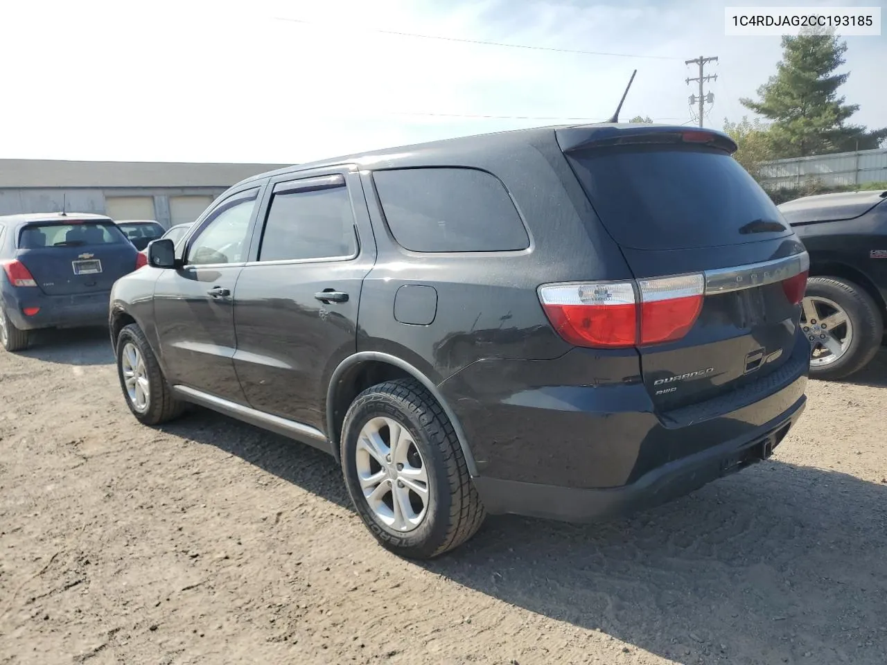 2012 Dodge Durango Sxt VIN: 1C4RDJAG2CC193185 Lot: 75553684