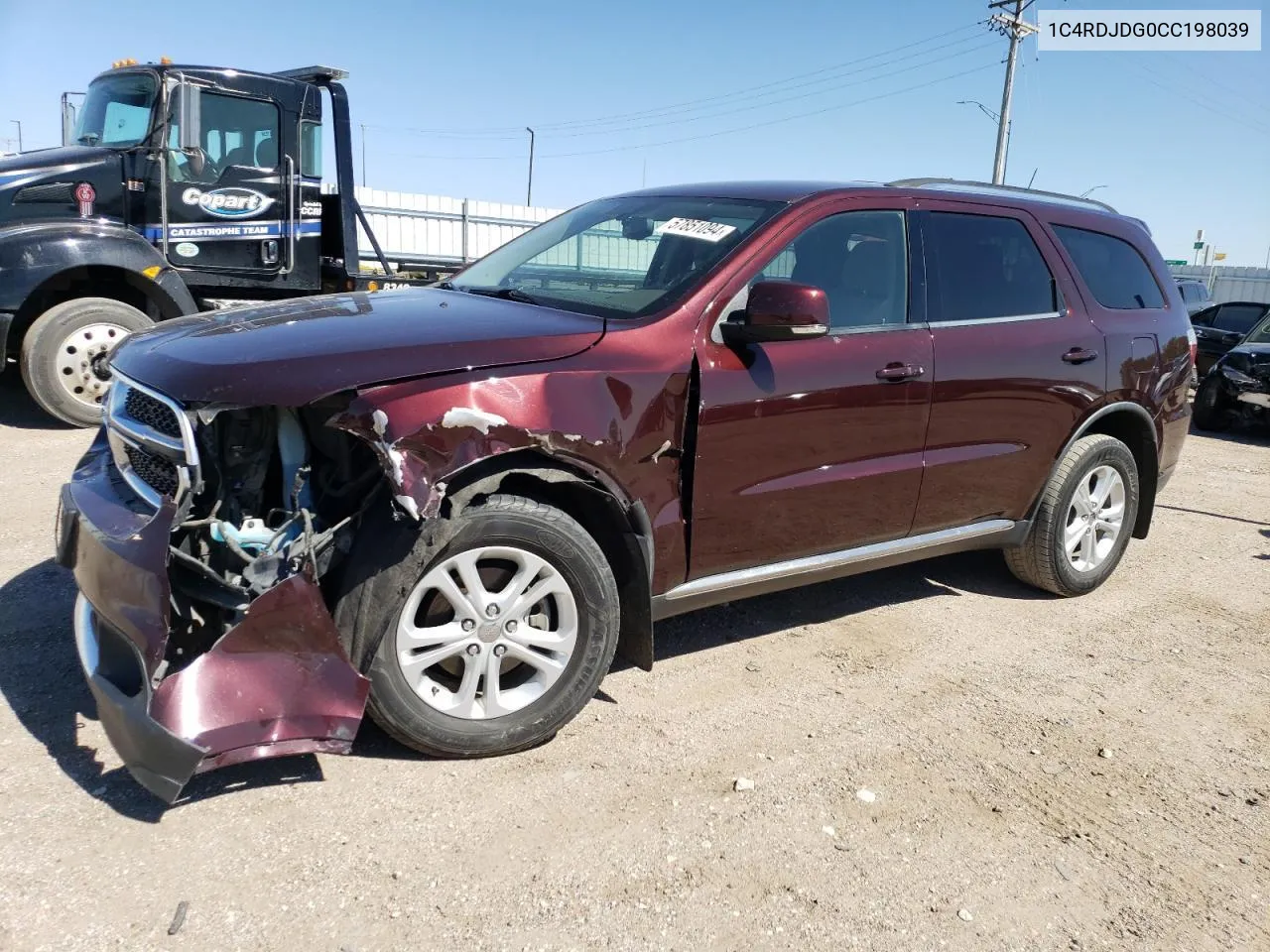 2012 Dodge Durango Crew VIN: 1C4RDJDG0CC198039 Lot: 75628064