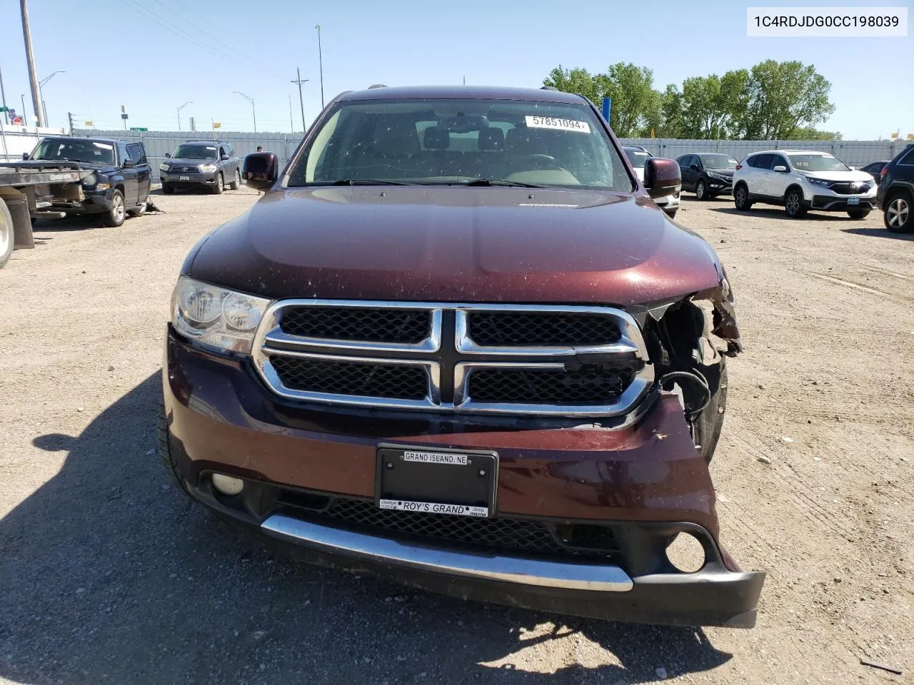 2012 Dodge Durango Crew VIN: 1C4RDJDG0CC198039 Lot: 75628064