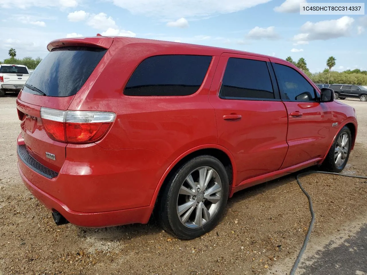 2012 Dodge Durango R/T VIN: 1C4SDHCT8CC314337 Lot: 76822704