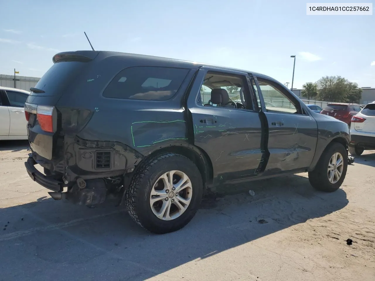 2012 Dodge Durango Sxt VIN: 1C4RDHAG1CC257662 Lot: 77098124