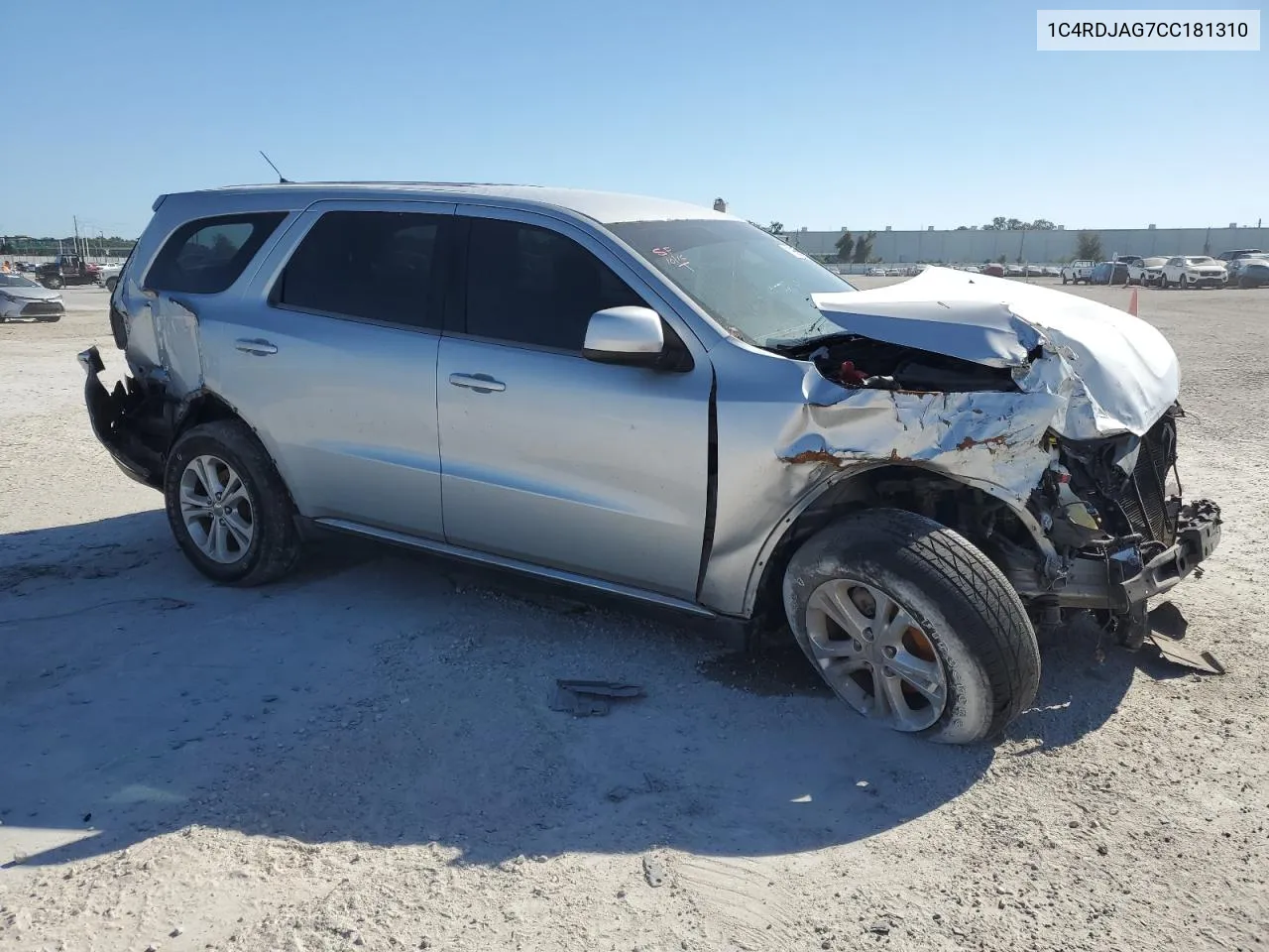 2012 Dodge Durango Sxt VIN: 1C4RDJAG7CC181310 Lot: 77757744