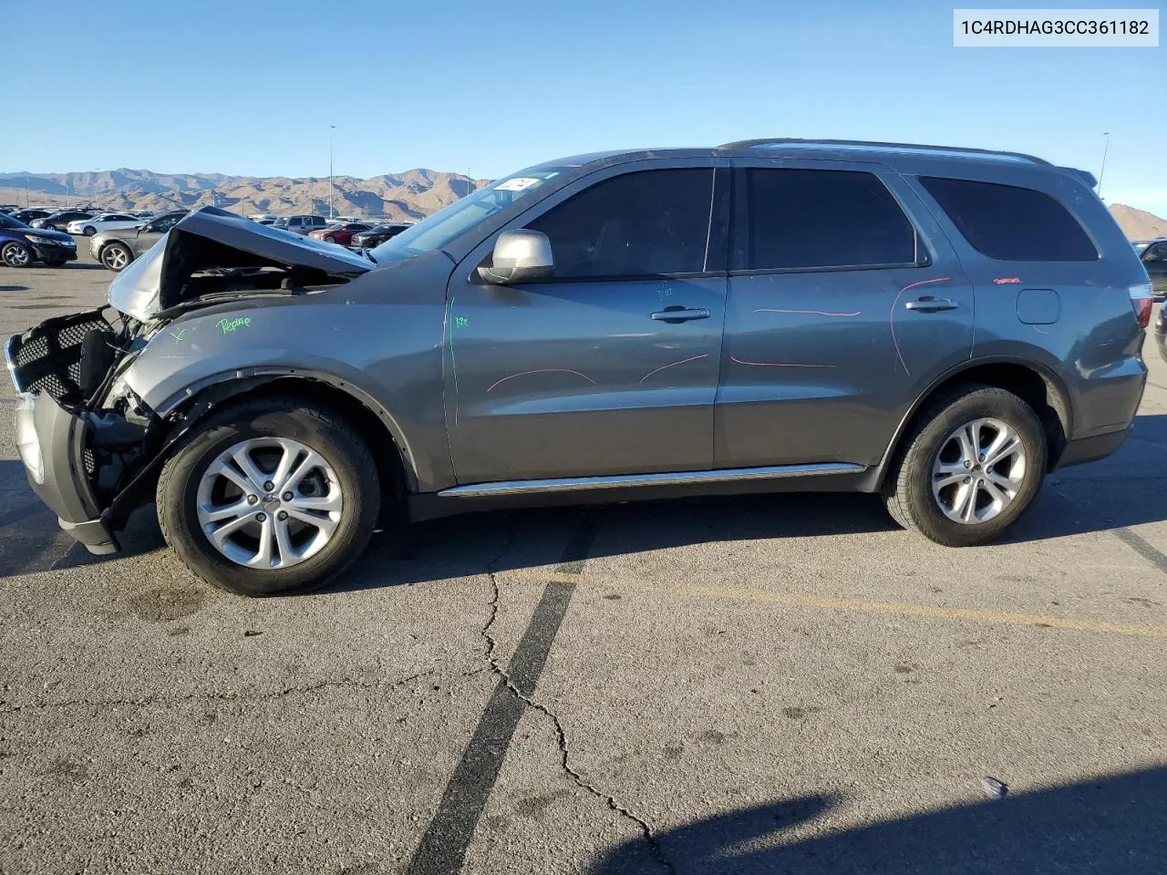 2012 Dodge Durango Sxt VIN: 1C4RDHAG3CC361182 Lot: 80327144