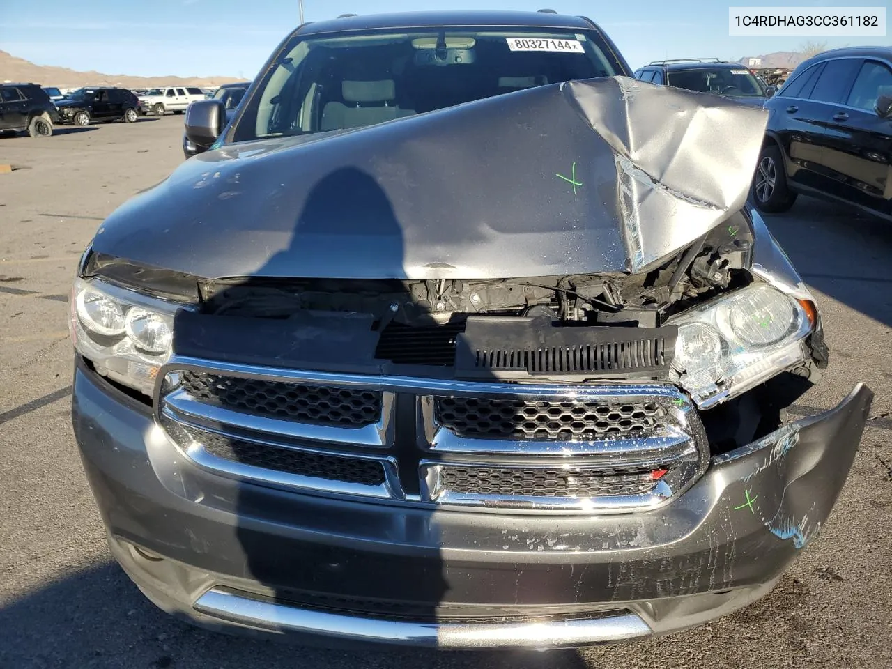 2012 Dodge Durango Sxt VIN: 1C4RDHAG3CC361182 Lot: 80327144