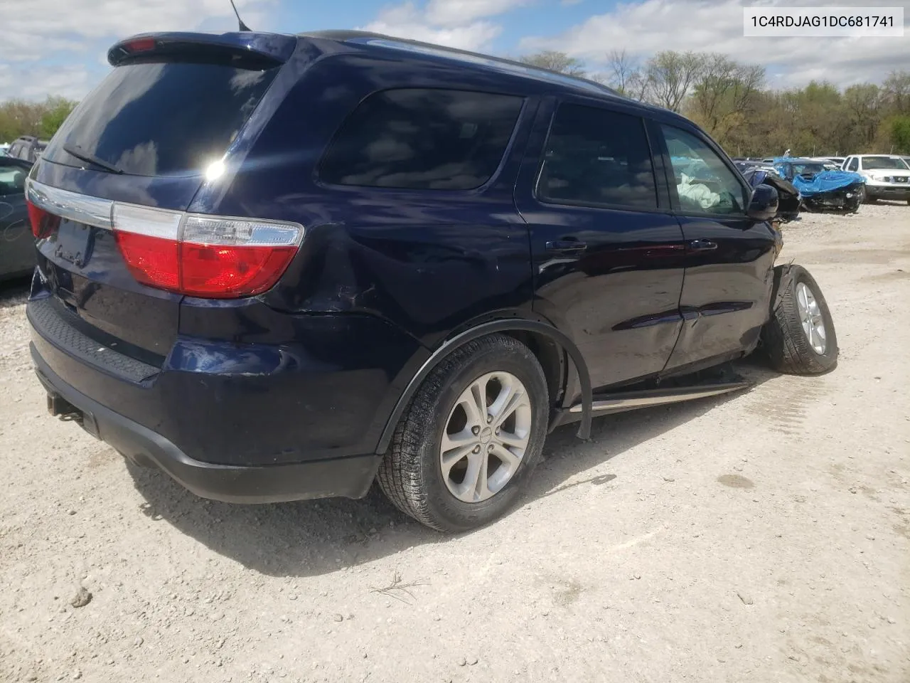 2013 Dodge Durango Sxt VIN: 1C4RDJAG1DC681741 Lot: 41425604