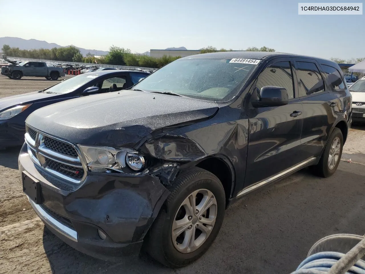 2013 Dodge Durango Sxt VIN: 1C4RDHAG3DC684942 Lot: 64491454