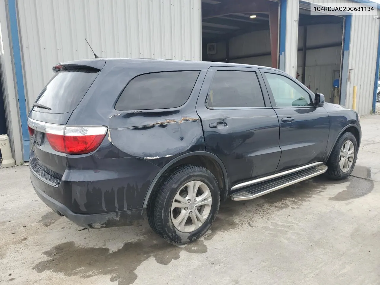 2013 Dodge Durango Sxt VIN: 1C4RDJAG2DC681134 Lot: 67005214