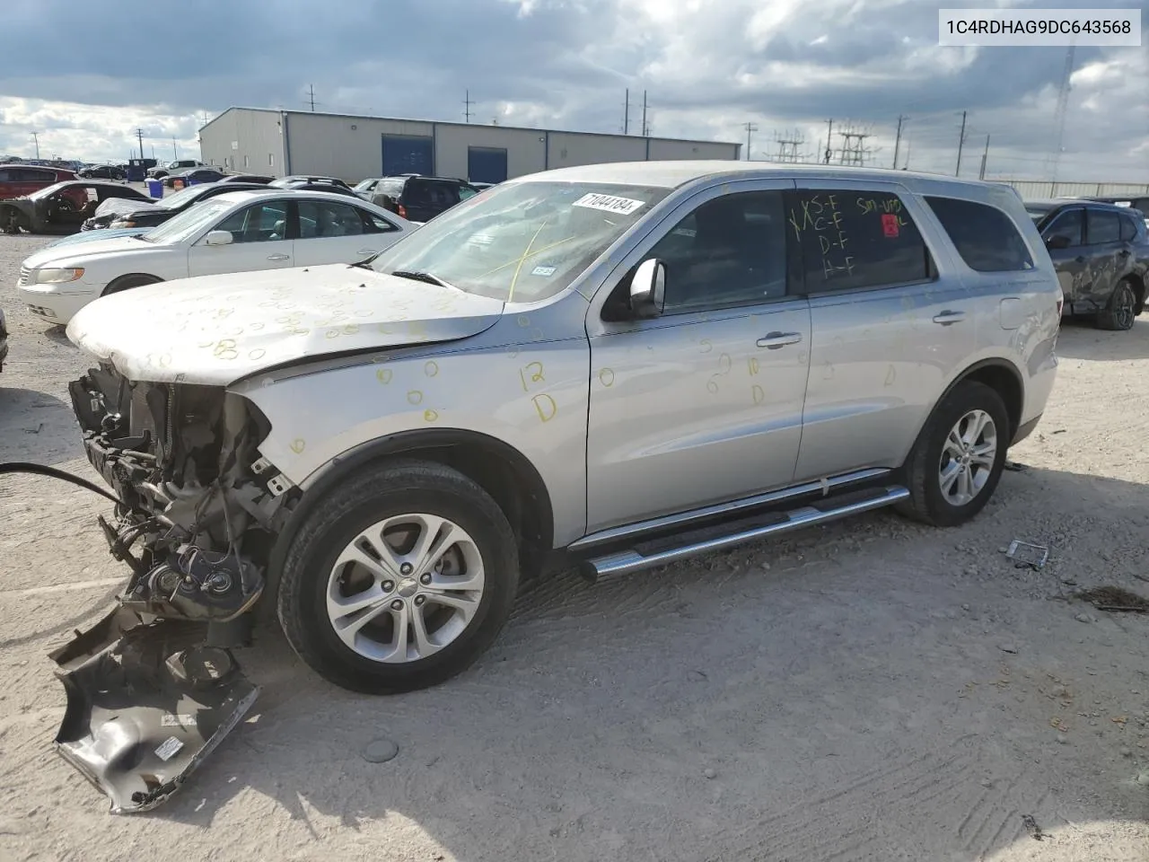 2013 Dodge Durango Sxt VIN: 1C4RDHAG9DC643568 Lot: 71044184