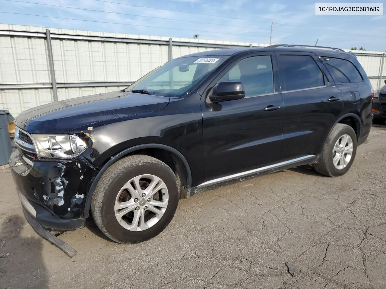 2013 Dodge Durango Sxt VIN: 1C4RDJAG3DC681689 Lot: 72376024