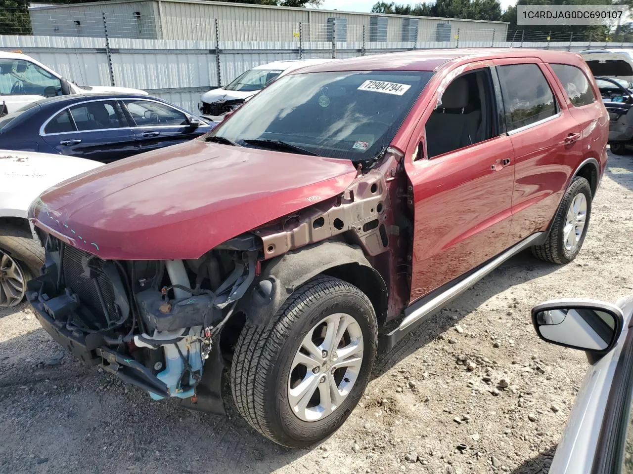 2013 Dodge Durango Sxt VIN: 1C4RDJAG0DC690107 Lot: 72904794