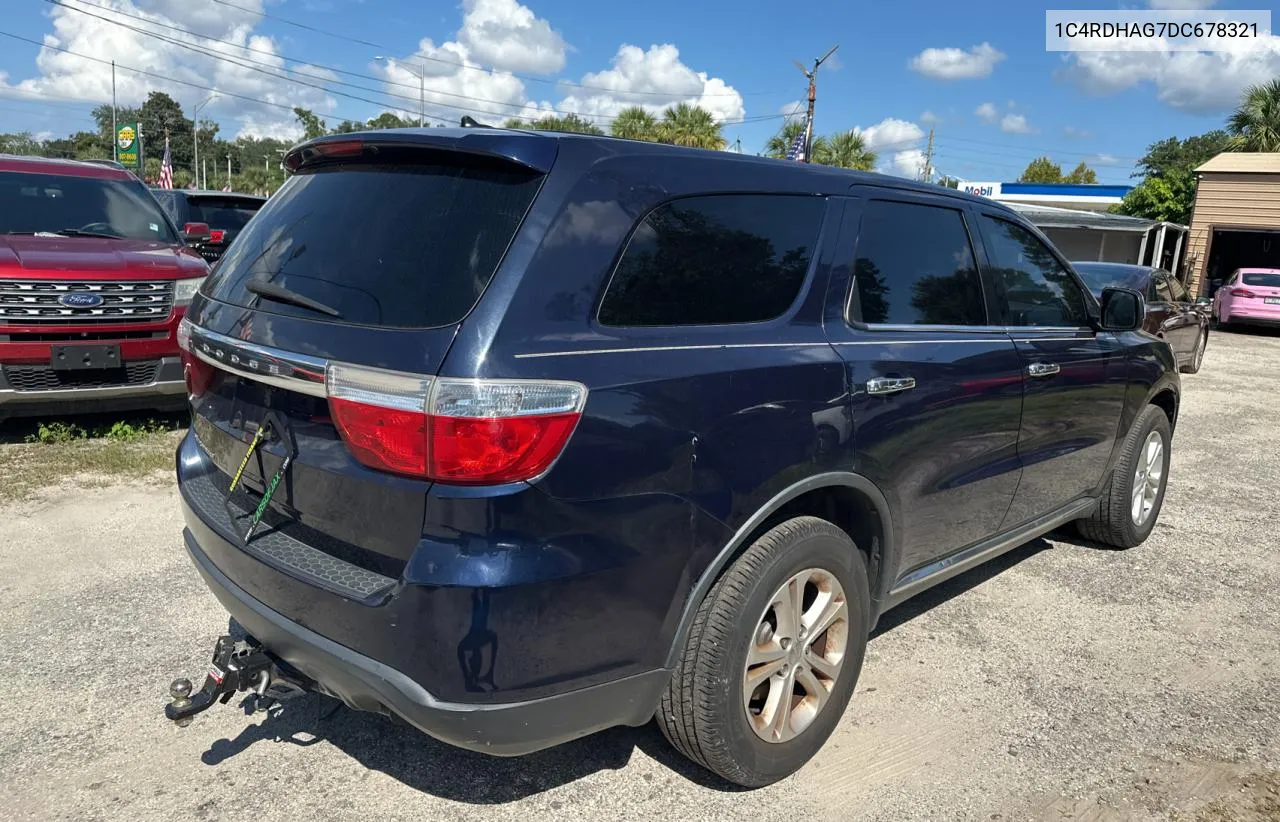 2013 Dodge Durango Sxt VIN: 1C4RDHAG7DC678321 Lot: 73200054